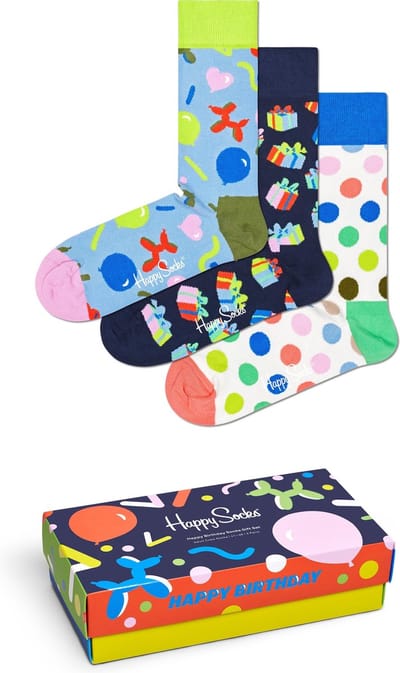 Happy Socks Happy Birthday Giftbox 3P- Maat 36-40