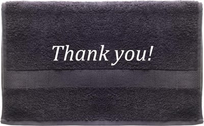 Handdoek - Thankyou - 100x50cm - Grijs
