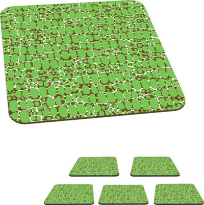 Onderzetters voor glazen - Krokodil - Structuur - Patronen - Groen - 10x10 cm - Glasonderzetters - 6 stuks