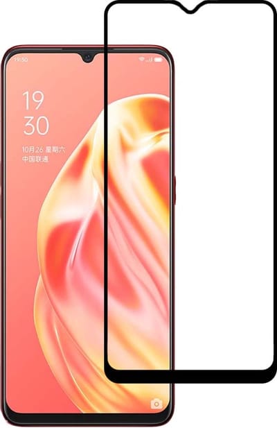 Smartphonica Oppo A91 full cover tempered glass screenprotector van gehard glas met afgeronde hoeken geschikt voor Oppo A91