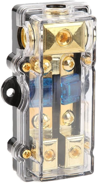 Store_9 - 60A Stroomdistributieblok - Auto Audio Splitter - Hittebestendig - Zekeringhouder - Voor Auto Stereo Versterker - 1 Uit 2 In