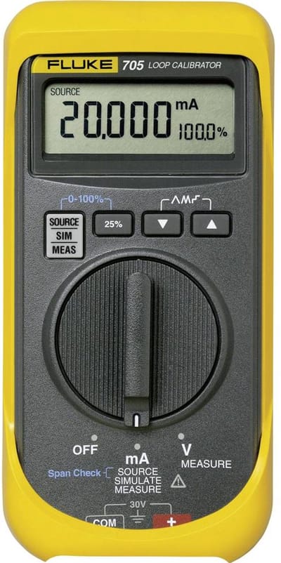 Fluke 705 Kalibrator Stroomsterkte 1x 9 V batterij (blok), meegeleverd