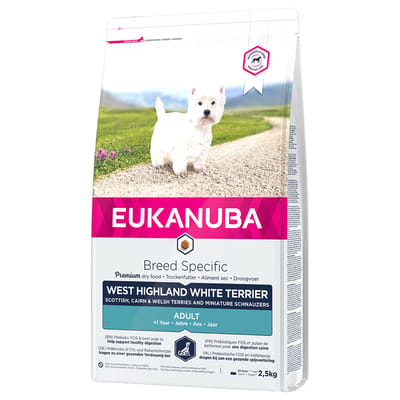 Eukanuba Adult - West Highland White Terrier - Droogvoer - 2x2,5kg - Omega-3 en Omega-6