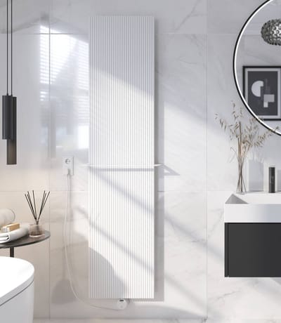 Ben Costela elektrische designradiator 700W 42x180cm wit met handdoekhouder