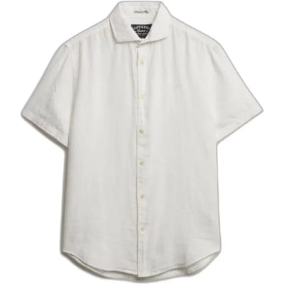 Superdry Riviera Linnen Overhemd met Korte Mouwen White Grootte: Xxxl