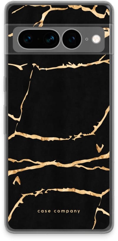 Case Company® - Hoesje geschikt voor Google Pixel 7 Pro hoesje - Gouden marmer - Soft Cover Telefoonhoesje - Bescherming aan alle Kanten en Schermrand