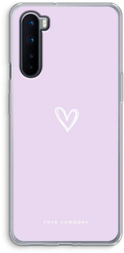 Case Company® - Hoesje geschikt voor OnePlus Nord hoesje - Klein hartje paars - Soft Cover Telefoonhoesje - Bescherming aan alle Kanten en Schermrand