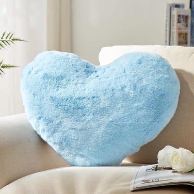 Dailygoods - Hartkussen, knuffelkussen, knuffelkussen geschikt voor woonkamer bank slaapkamer bed kussen esthetiek 40 x 35 x 11 (Lichtblauw52)