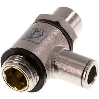 L-stuk Regelventiel 8 mm - G3/8'' Regeling-in Messing Sleufschroef Banjo