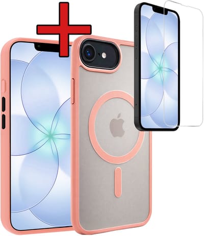 Hoesje - Met Screenprotector - Geschikt voor Apple iPhone 17e - Magsafe Compatible - Sterk & Shockproof - Shock Proof Case - Back Cover - Telefoon Hoes - Telefoonhoes - Perzik