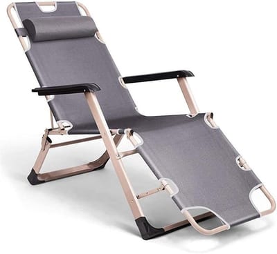 Opvouwbare Ligstoel - Relaxfauteuil Buiten - Genieten van de zon - Verstelbare ligpositie - 92x66x92 cm - Grijs