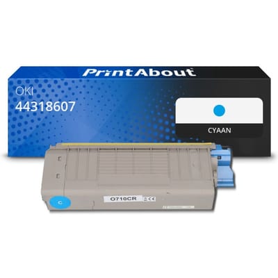 PrintAbout huismerk Toner 44318607 Cyaan Geschikt voor OKI