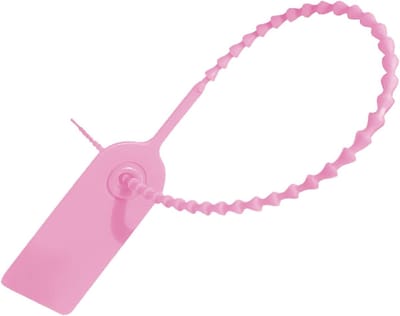 Zegels en labels voor sleutelmarkering, kunststof kabelbinders en kledinglabels - 100 stuks in roze voor schoenen en handtassen