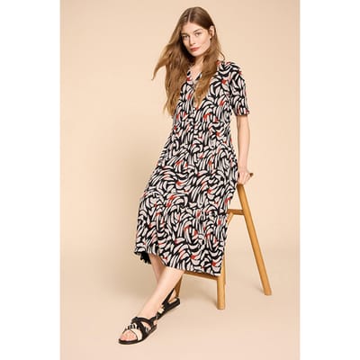 White Stuff Naya Jersey Dre Black Size: 10 REGULAR | Midi Dresses Outlet | Dames | Zwart