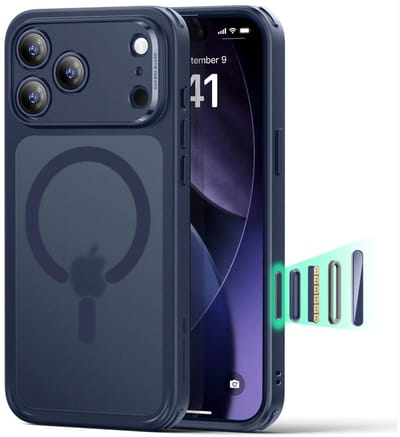 ESR Hoesje Geschikt voor iPhone 17 Pro - Classic Hybrid HaloLock - Compatibel met MagSafe / Qi2 - Back Cover met Magneet - Camera Control - Frosted Blauw