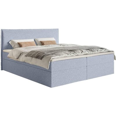 Boxspring Esmay chenille met opbergruimte en topper 180 x 200 cm | NADUVI Collection