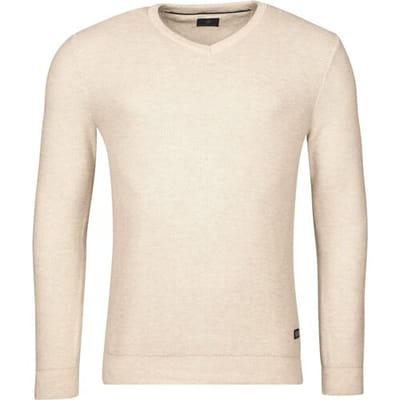 Baileys Trui Two-Tone Jacquard Interlock V-Neck Allover Plated Kitt Melange / male