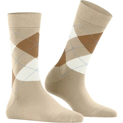 Burlington Queen gedessineerd katoen sokken dames beige - maat 36-41