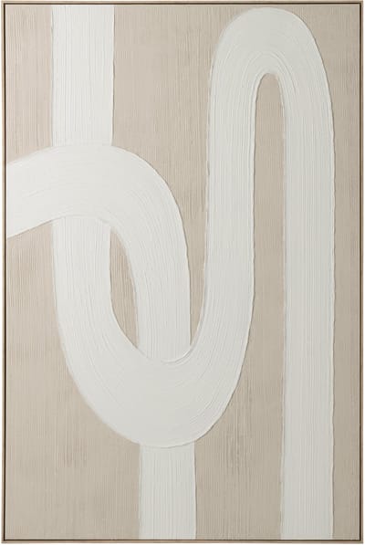 J-Line schilderij Lijnen - hout - dennenhout wit/lichtbeige