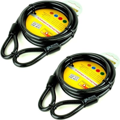 STAHLEX Staalkabel met lussen - 2x - 1.5 meter x 8MM - geplastificeerd - fietsslot - kabelslot - terraskabel