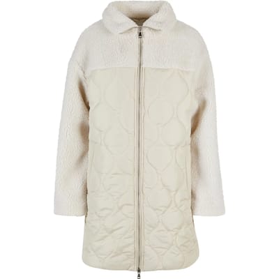 Urban Classics - Oversized Sherpa Quilted Winterjas - M - Wit