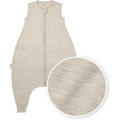 Meyco Baby Studio Collection Merino Slaapoverall Jumper Met Vaste Mouw - Merinowol - Sand Melange - 104cm - 0.5 TOG