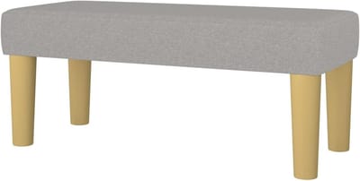 Zitbank Gestoffeerd - Bank Hal - Extra Zitplaats - Duurzame Stof - 70 cm - Lichtgrijs
