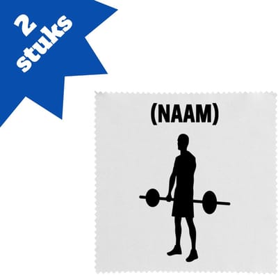 Akyol - fitness met eigen naam brillendoekjes - Fitness - sporter - sportschool - 17,8 bij 17,8 cm - 2 stuks