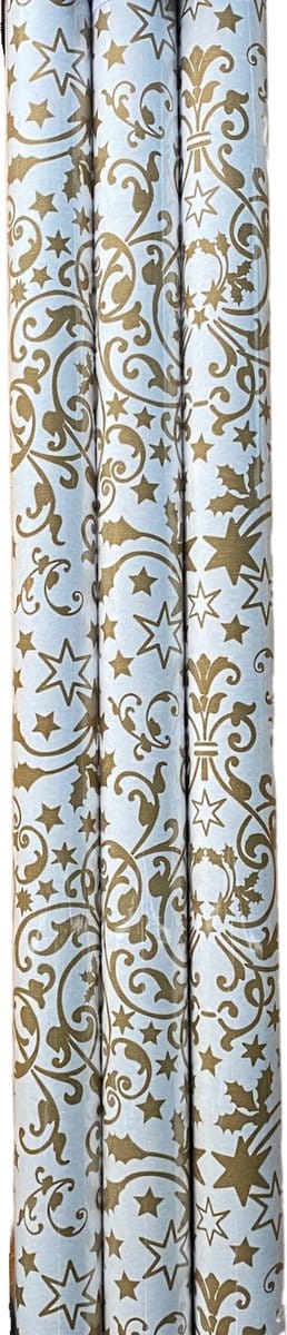 FESTIVE GIFTS Inpakpapier - Cadeaupapier - 200 x 70cm - 3 rollen - Kerst - Luxe Cadeauverpakking - Kleurrijk