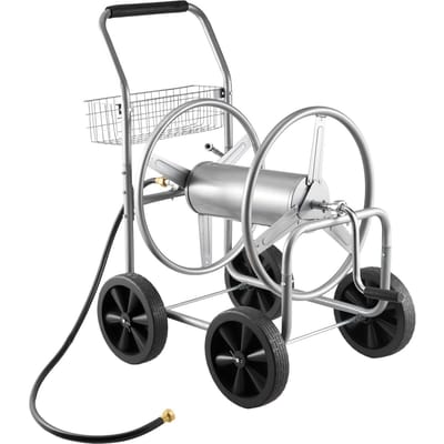 Slanghaspelwagen, Houdt tot 250 ft 5/8'' Slang vast, Mobiele Tuinslangwagens met 4 Wielen, Robuust Poedergecoat Staal Buiten Planten