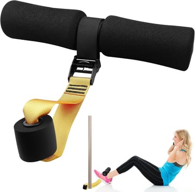 Verstelbare Hamstring Curl Strap voor Thuis Gym, Geschikt voor Nordic Curls, Sit-ups en Spaanse Squats tot 180kg met Deurclip, Ideaal voor Krachttraining en Fitness
