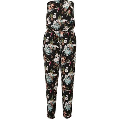 Urban Classics Ladies Viscose Bandeau Jumpsuit Black Tropical Taglia: M | Tute Outlet | Donna | Nero