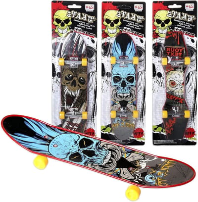 Skateboard - Skatebord Kinder skateboard - Buiten spelen - Decoratie met schedels - 27 cm - Multicolor