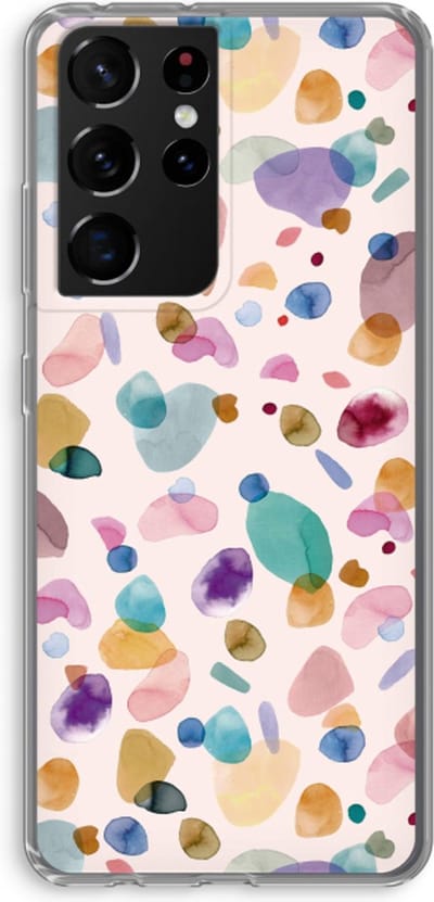 Case Company® - Hoesje geschikt voor Samsung Galaxy S21 Ultra hoesje - Terrazzo Memphis - Soft Cover Telefoonhoesje - Bescherming aan alle Kanten en Schermrand