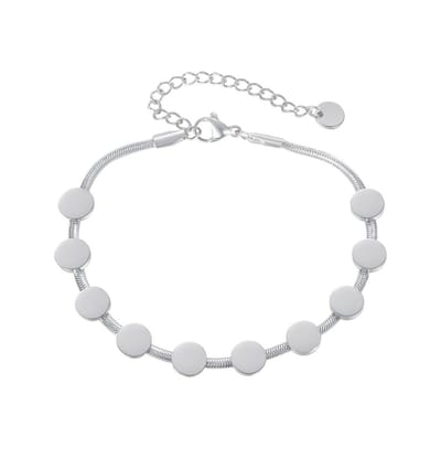 Bold armband met munten | Stainless Steel Zilver