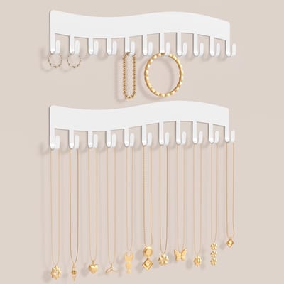 Dailygoods- Kettinghouder Wandmontage - Duurzame Sieraden Organizer - Armband Houder - Oorbellenhouder - Ruimtebesparend - Eenvoudige Installatie - Sieradenhouder