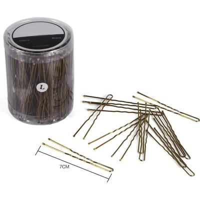 300PCS Fashionable Wavy U shaped Hair Grips Pins Clip Hairdressing Styling Tool(Gold L) L(for 6.5-9kg)