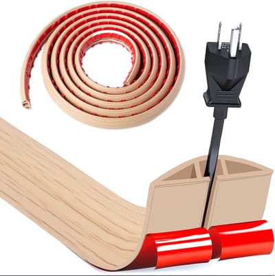 OIMG Zelfklevende kabelgoot - kabelbrug onderkant - 3cmx 300cm - Kabelgoot Vloer - Wegwerken Kabels - Kabel Organiser - flexibele PVC platte kabelbescherming - vloer kabelbescherming voor alle stroomkabels thuis, op kantoor, in hotels, in magazijnen
