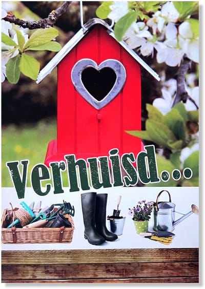 Verhuisd... - Nieuwe Woning Wenskaart - 12x17cm - Gevouwen Verhuisd kaart inclusief envelop - Nieuw Huis
