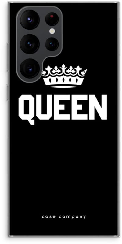 Case Company® - Hoesje geschikt voor Samsung Galaxy S22 Ultra hoesje - Queen zwart - Soft Cover Telefoonhoesje - Bescherming aan alle Kanten en Schermrand
