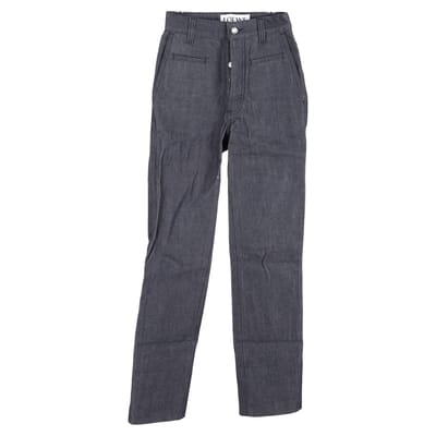 Loewe High-Rise jeans met verborgen knoopsluiting in grijze katoenen denim