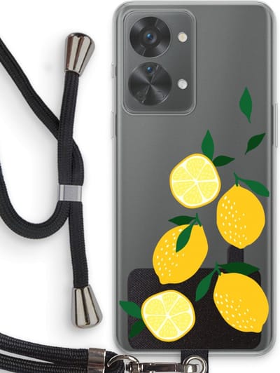 Case Company® - Hoesje met koord geschikt voor OnePlus Nord 2T hoesje met Koord - You're my lemon - Telefoonhoesje met Zwart Koord - Bescherming aan alle Kanten en Over de Schermrand