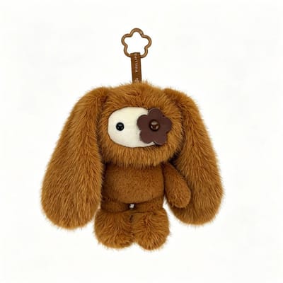 Schattige JuJu Konijn Pluche Knuffel Lang Oor Konijn Cadeau Mooie Bloem Oog Konijn Sleutelhanger Rugzak Hanger Bedeltjes Verjaardag Fans Cadeaus brown