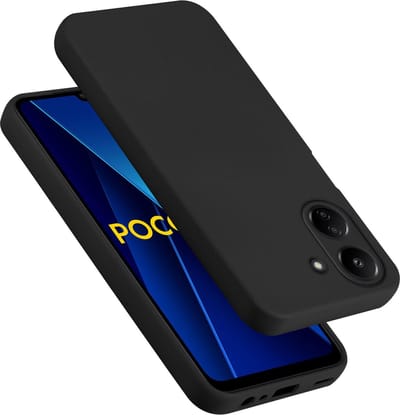 Cadorabo Hoesje geschikt voor Xiaomi Poco C65 in LIQUID ZWART - Beschermhoes gemaakt van flexibel TPU silicone Case Cover