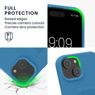 kwmobile back cover voor smartphone - geschikt voor iPhone 15 - 1x beschermhoesje van kunststof - In Caribisch blauw