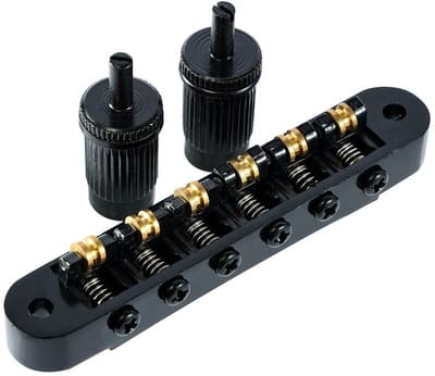 WK Tune-O-Matic Roller Zadelbrug – 6 Snaren, Precisie Afstelling voor LP-Style Gitaren -Zwart