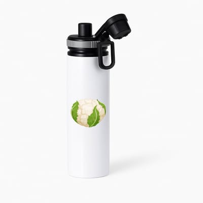 Hacebo® - bloemkool waterfles met draaidop grijs - Groente - groente liefhebbers - Kool - gezond eten - water fles - 850ML