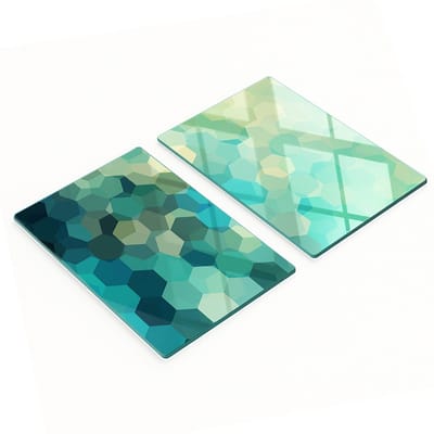 Decoratieve glazen snij- en serveerplanken, abstract ontwerp, 2x40x52 cm
