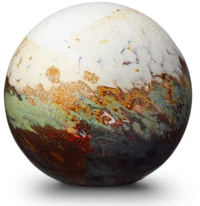 Urn-Glas-Eturnal Elegance-line-Glasobject-deelbewaring-Bol–Glazen-Mini-urn-voor as-Kunst-Gedenkstuk Gold door u zelf te vullen urn voor crematie-as E01-1,5E bolurn deelbestemming as in glas 17 CM hoog inhoud 1,5L