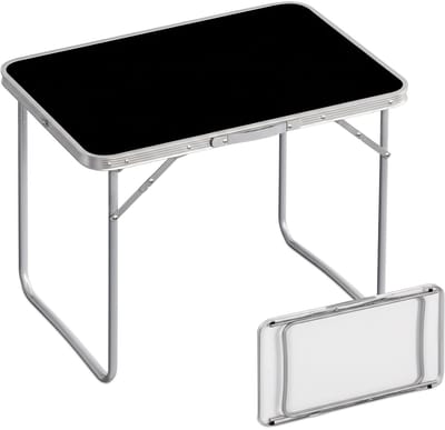Campingtafel inklapbaar - 68,5x70x50 cm - lichtgewicht - zwart